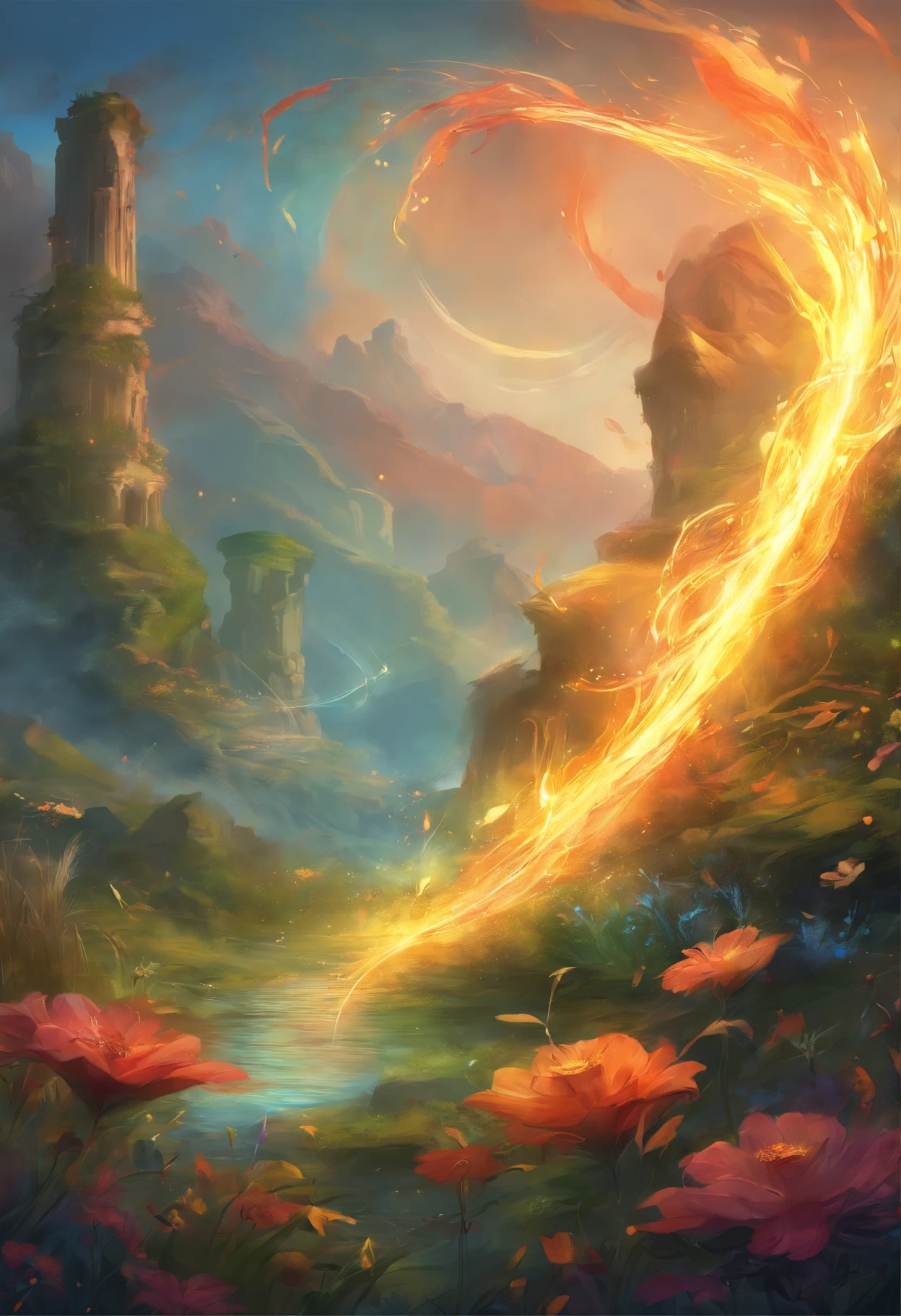 Arm with fire、Water arm、Grass arm、The elements of the electric arm are distributed in several directions, caso de jogo,arte do jogo, collectible card art, assunto completo mostrado na foto, designed for cozy aesthetics!full art illustration, Produto eBay fofo, Arte completa, !!altamente detalhado!!