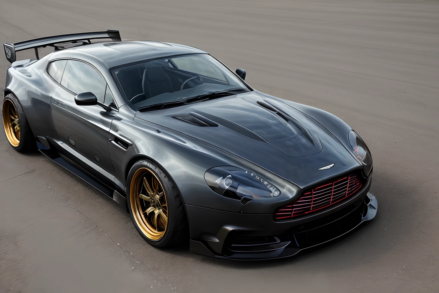 (Aston Martin Victor)、(LB-Works Full Complete: Liberty Walk)、(Flashy design)、Live-action、in detail、Deep Rim、Disk Details、Wide tires、Ride on the race track、