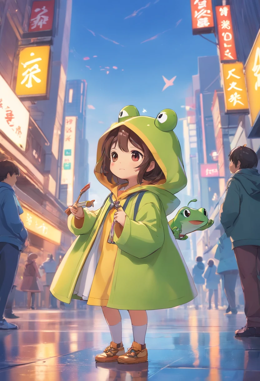 Frog Hoodie、BREAK、We transport in groups in the middle of the city、(((hight resolution、4K、8K images、Hold your head and worry,regrettable,Pop Mart Blind Box IP、100Close up portrait of cute knight doll of a person、Young One Angel Style、Wear longer, Dress fluently、Lop style、Poseline doll、Little people々々々々々々々々々々々々々々々々々々々々々々々々々々々々々々々々々。Little people々々々々々々々々々々々々々々々々々々々々々々々々々々々々々々々々々、unreal enginee 5、Light 3D/C4D production: 8K HD quality/illuminating/Ultra-fine lens description 1.5、flawless、Chibi Background/Cinematic。