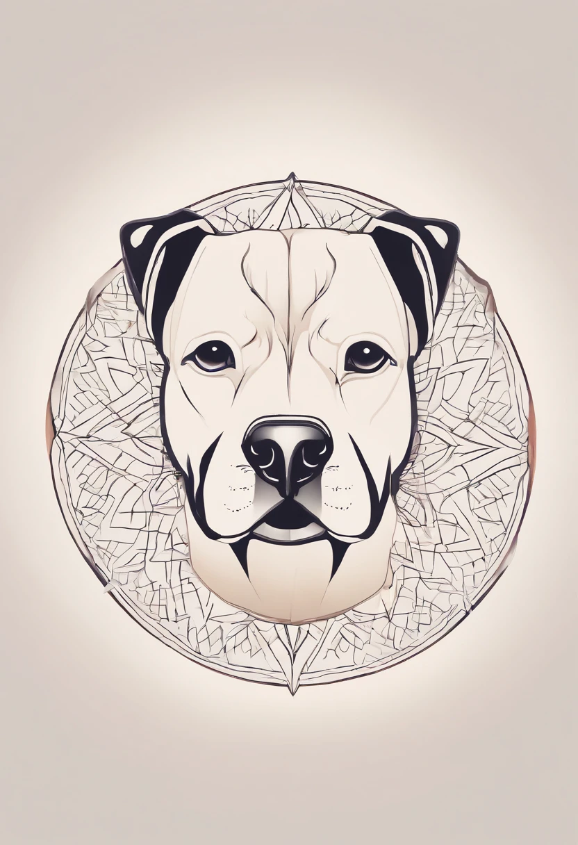 vibrant color drawing of a simple cute dog based mandala