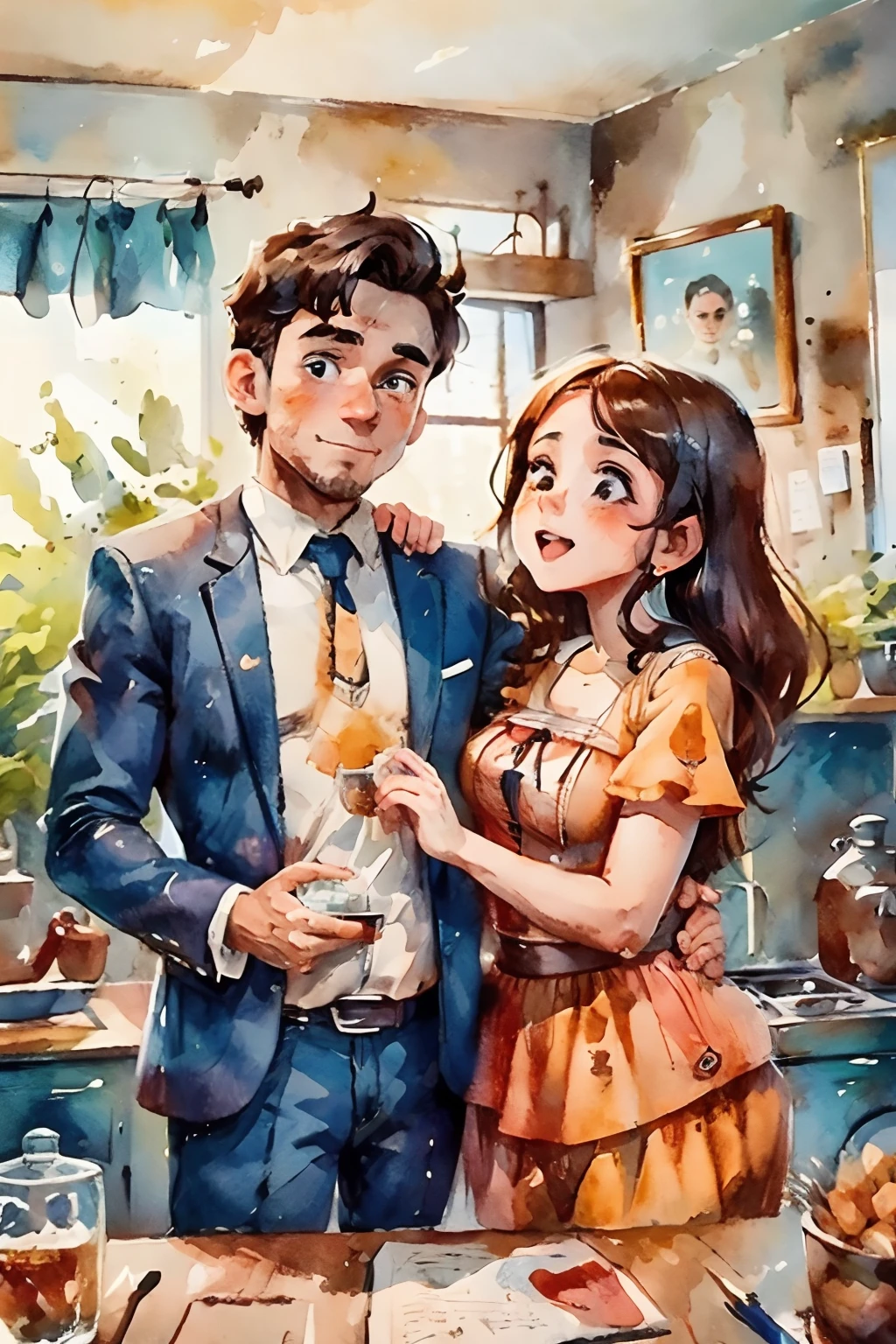 homem e mulher juntos, familia, dentro de casa
