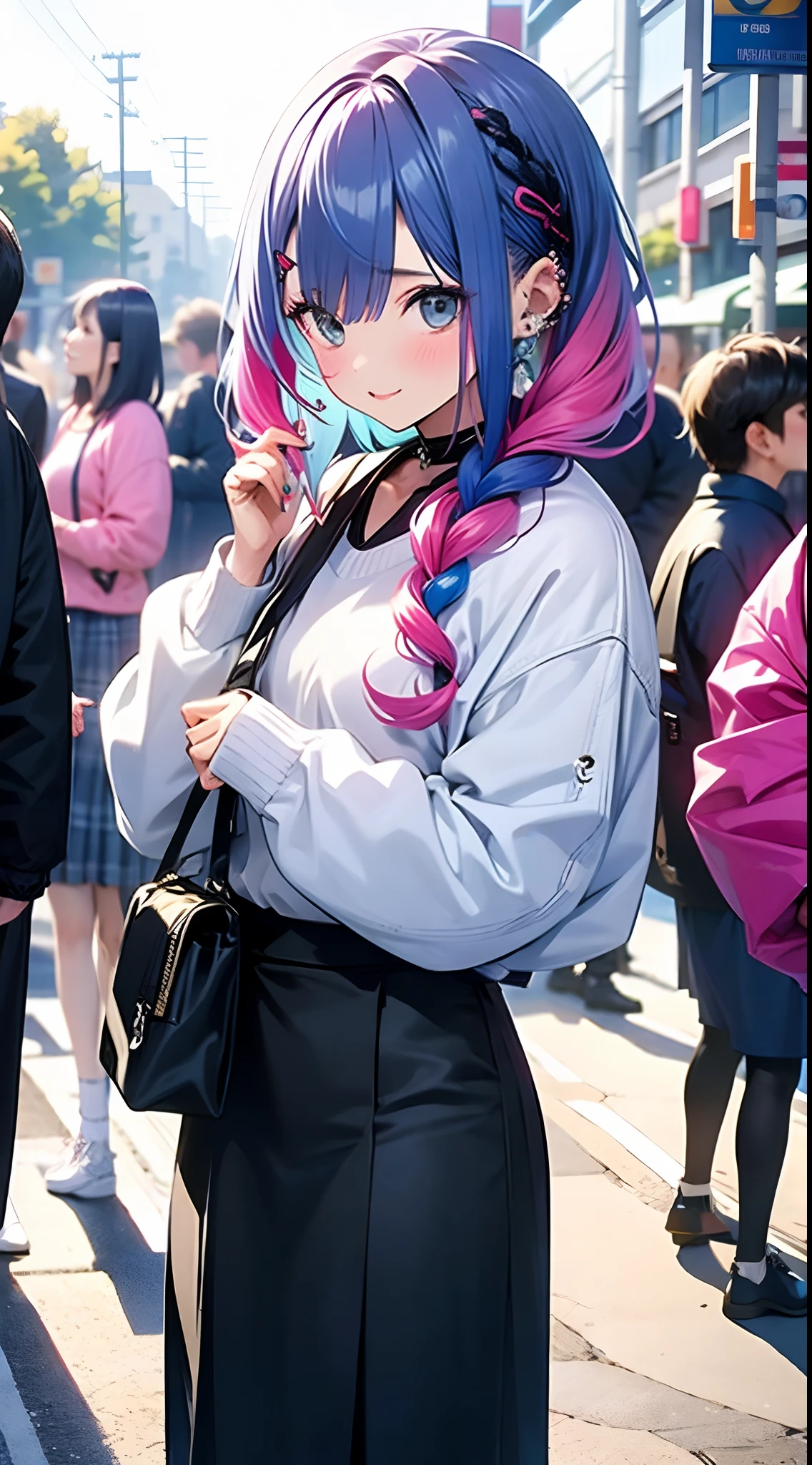 inner colored hair、The tattoo、piercings、Street fashion