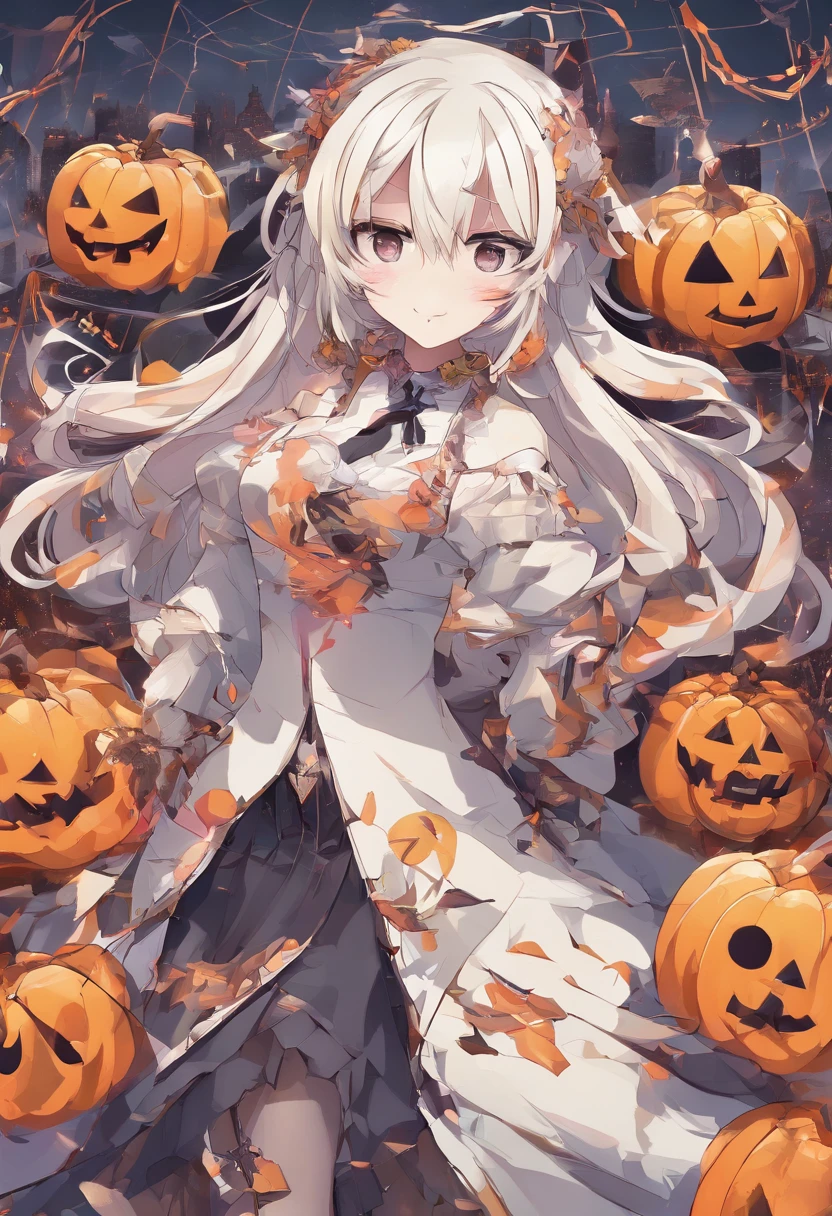 (Japan people enjoying Halloween party、3 or more men in their 20s、3 or more women in their 20s、face perfect、Delicate and beautiful hair ),(Best Pose),(best angle), (Better representation), Eduardo Cobra Acor Chorchoament ,Multidimensional geometric wall portrait, Artistically, Chibi,yang08k, Beautiful fece, colouring,