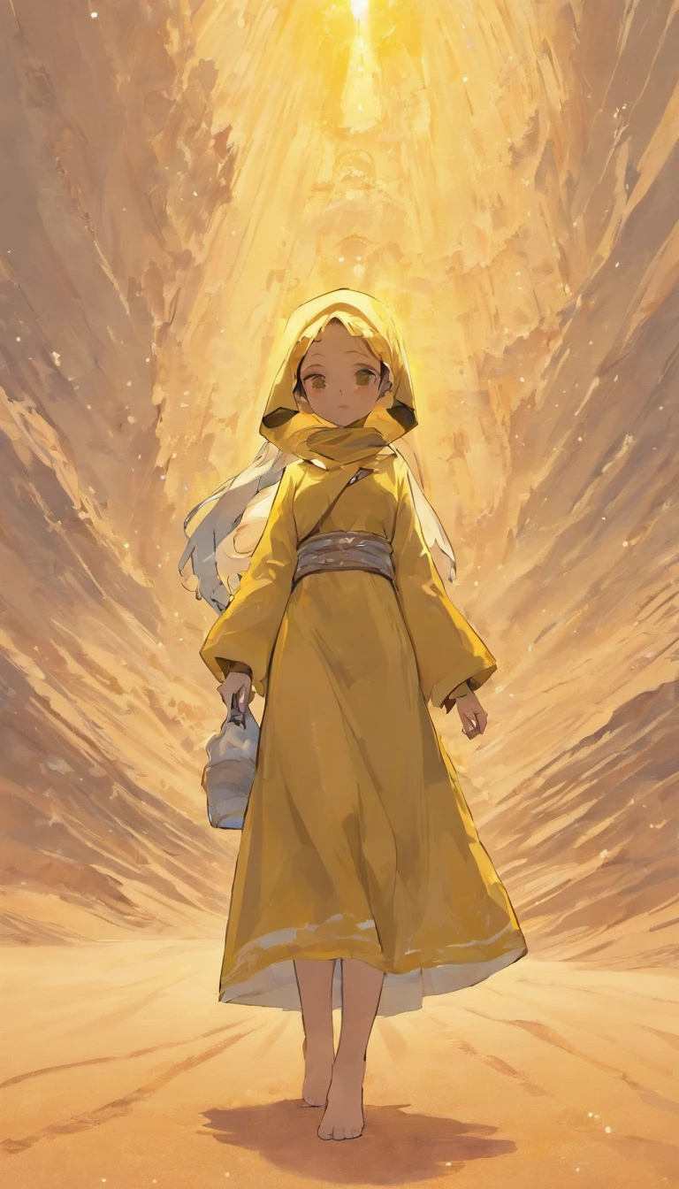 Yellow sand in the sky,The background is a vast desert, digital landscape art, Detailed scenery —width 672, landscape artwork, environment design illustration, scenery art detailed, concept-art, 4k highly detailed digital art, 4 k digital painting, 4k digital painting, stunning digital illustration, Desert background, digital painting concept art, Detailed digital painting, Muslim, hijab