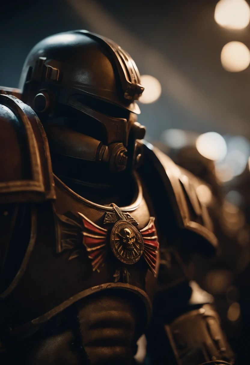 Um space marine astartes, Warhammer40k, realista