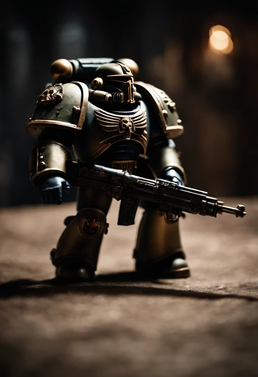 Um space marine astartes, Warhammer40k, realista