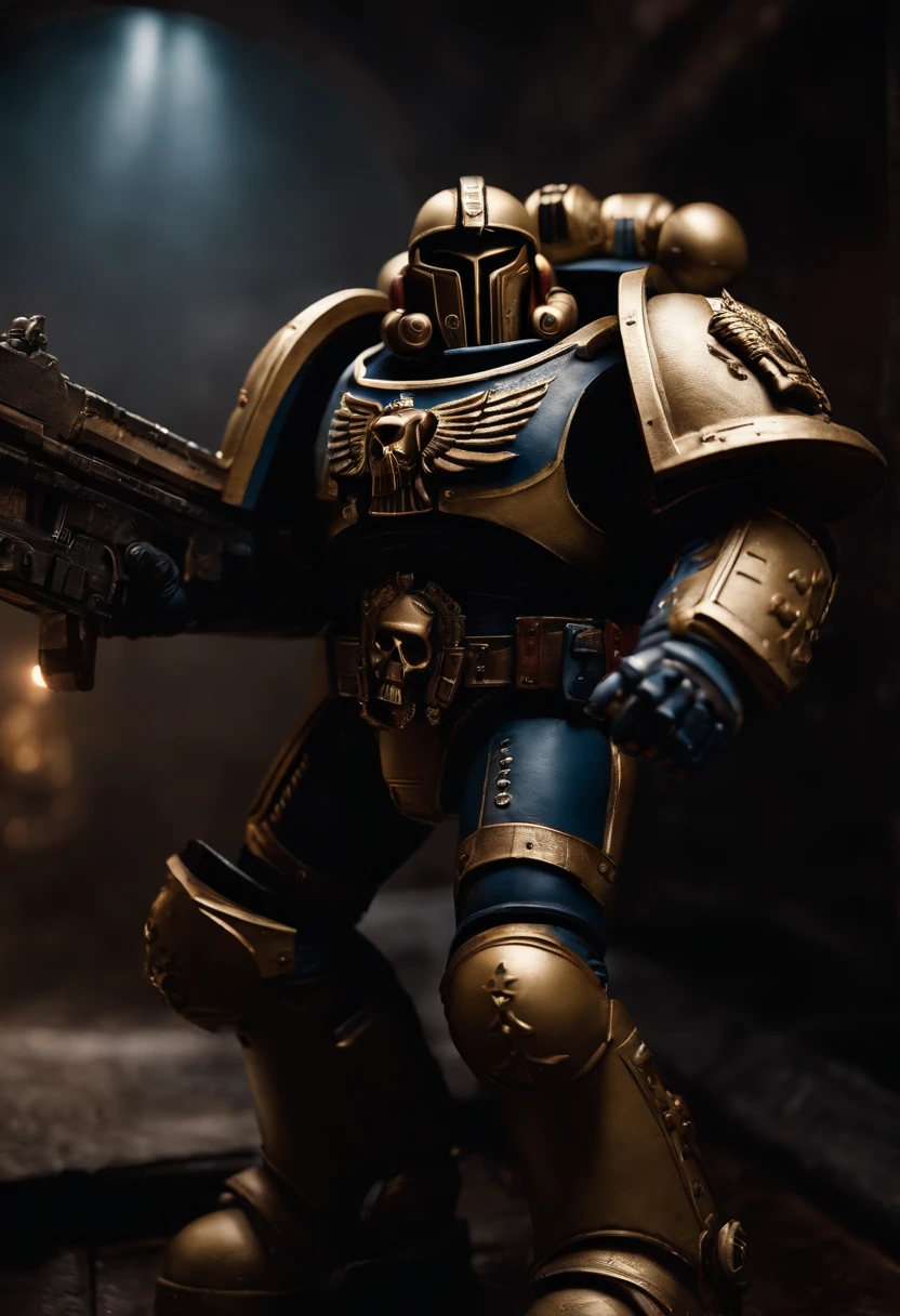 Um space marine astartes, Warhammer40k, realista