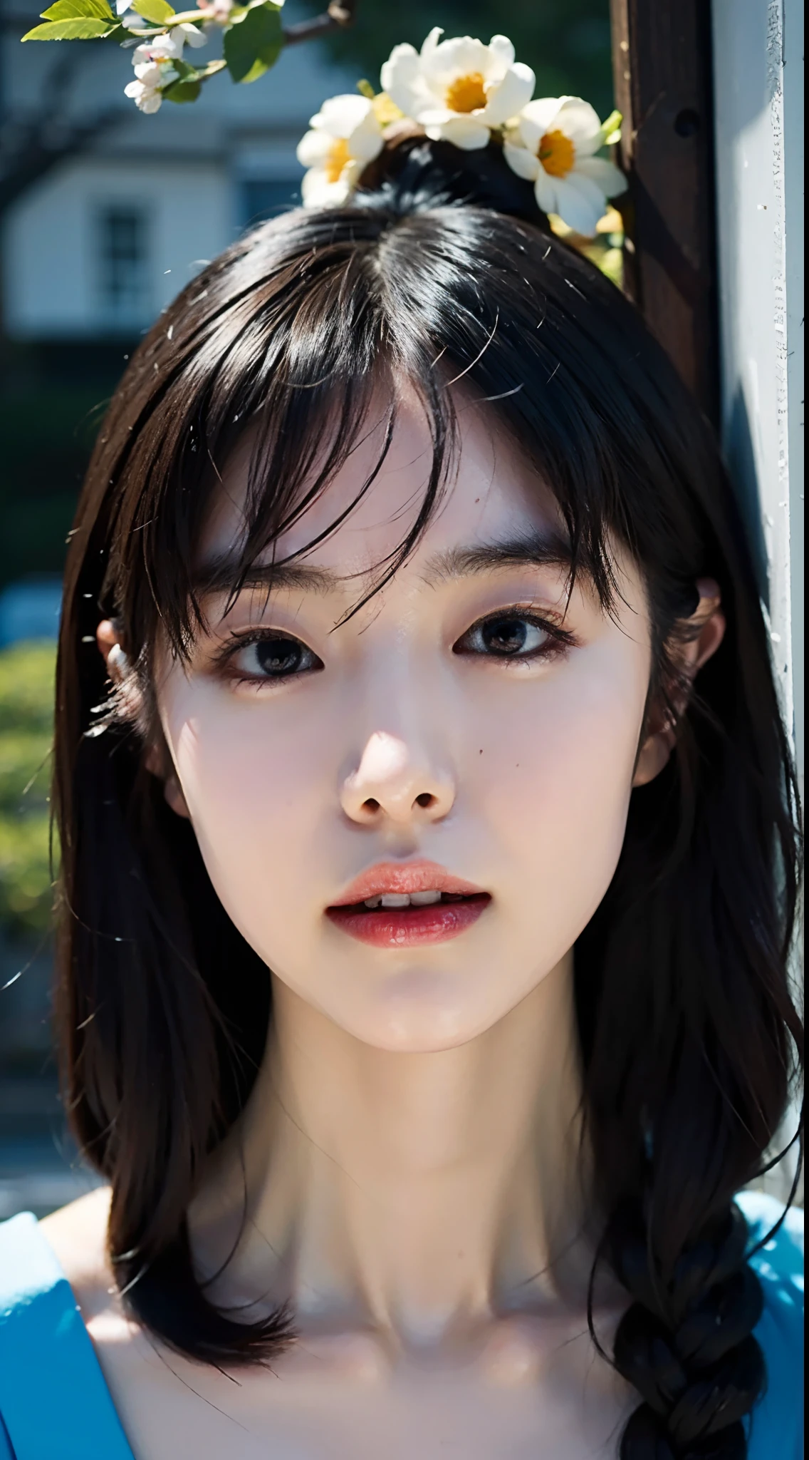 Best Quality, a stunning photo with beautiful saturation, A cute Japanese woman,Straight black hair,A heavy eyelid,cuminmouth, , {cum in mouth｝,NSFW, {barechested｝, Bukkake, facials, Close eyes,33 yo,((