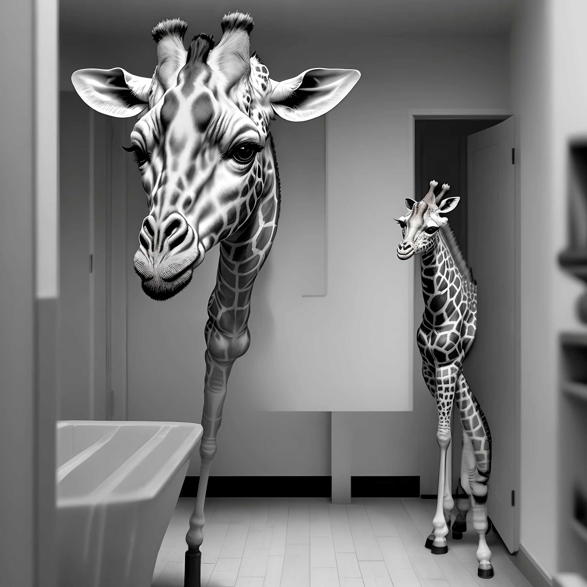 giraffe　Fashionable　monochromes