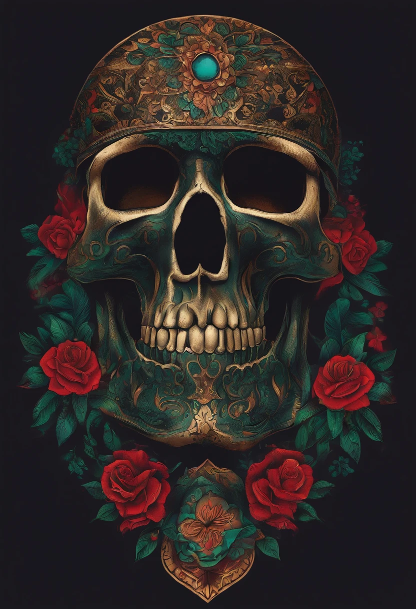 tatuagem old school caveira