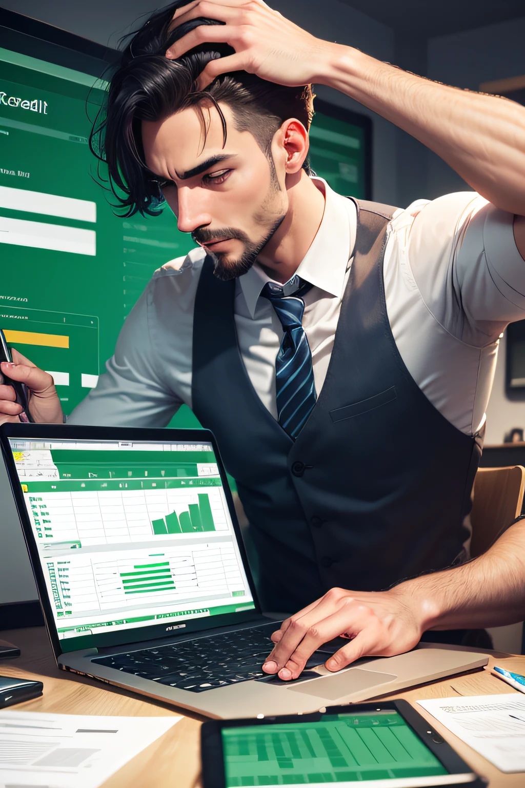 a man working with excel