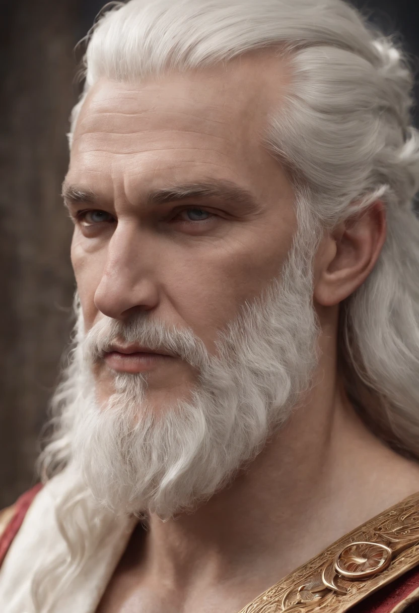 full portrait of zeus wear Greek clothes and hold  thunder bolt in his hand, white hair and long beard, highly detailed, ultra detail, studio shoot, cinematic angle, 85mm prime lens, macro lens, iso 100, f/4, canon eos, canon 5d, --quality 100, --s 5000, --stylise 1250, real human skin, vibrant details, hyperrealistic, octane render, 8k, best quality, masterpiece, an extremely delicate and beautiful, extremely detailed ,CG ,unity ,wallpaper, Amazing, finely detail, masterpiece, best quality, official art, extremely detailed CG unity, 8k wallpaper