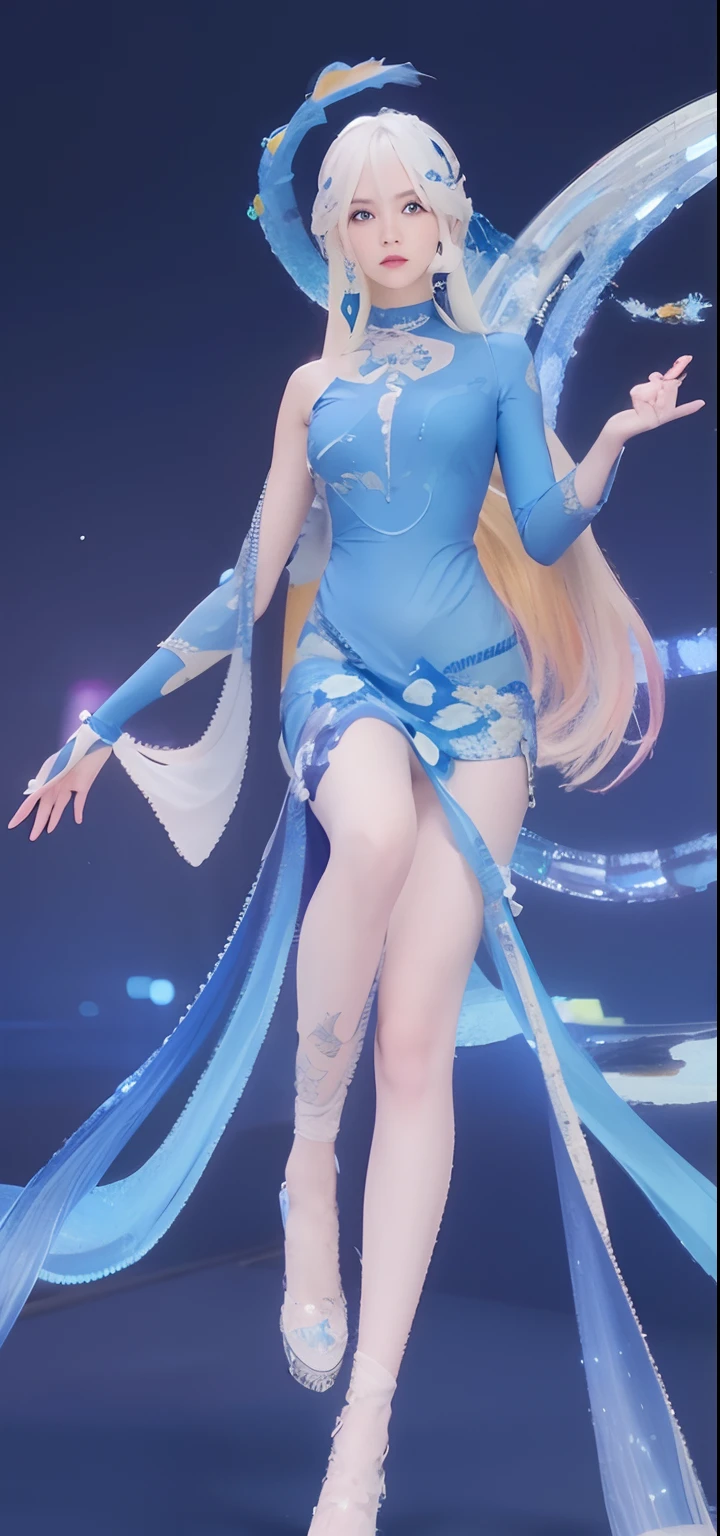 8K, 1.4x realism,hyper HD, high detal, Super eye details, fashionable attire,long whitr hair