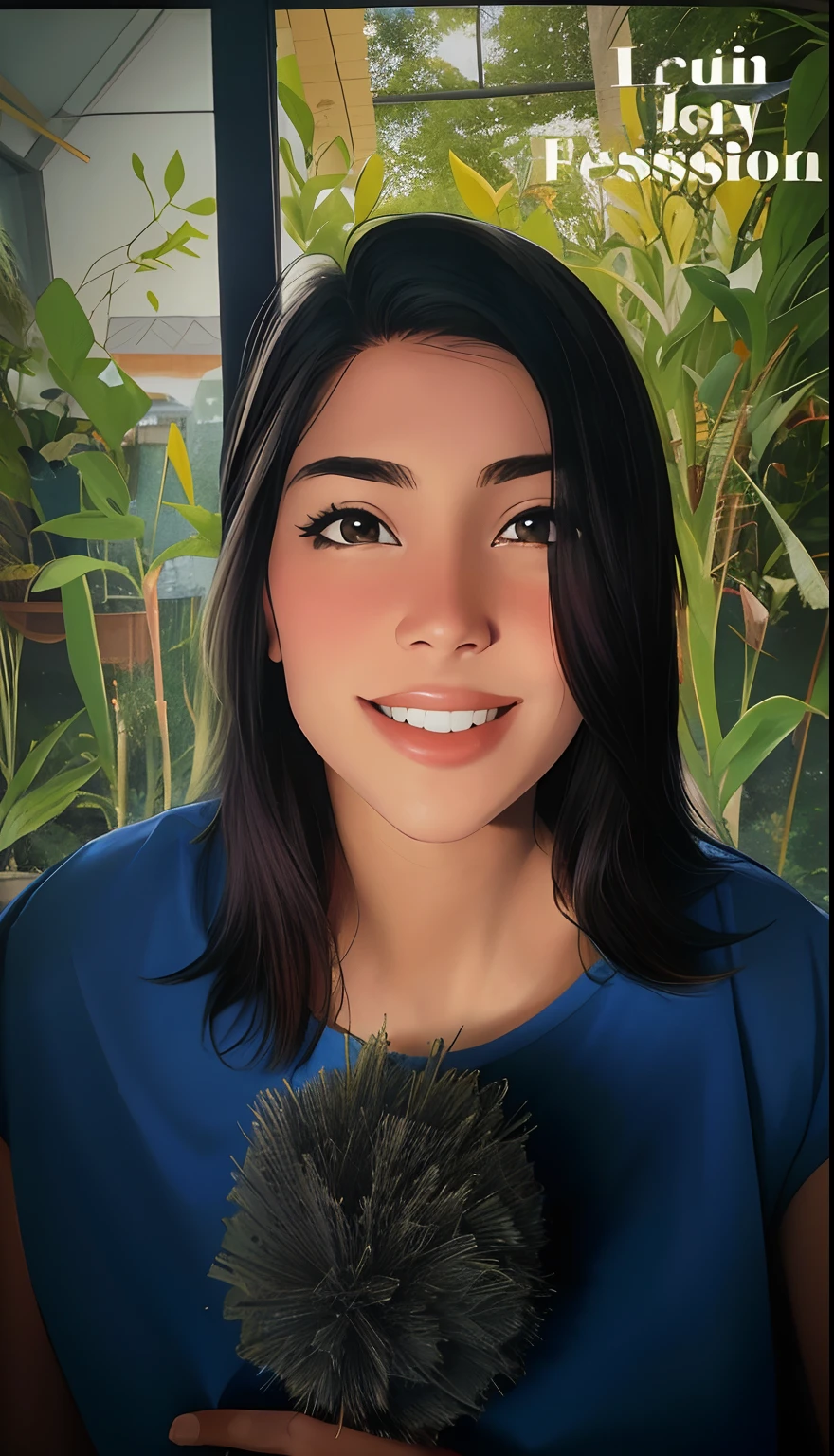 Une femme tenant un micro et souriant pour une photo, Alanis Guillen, Lorena Avarez, Fernanda Suarez, Karla Ortiz, Photo de profil, looking straight to camera, Gros plan, stunning closeupheadshot, Headshot, portrait shot 8 k, Julia Fuentes, headshot photo, Medium head-to-shoulder shooting, Violet Myers, by Juan O'Gorman