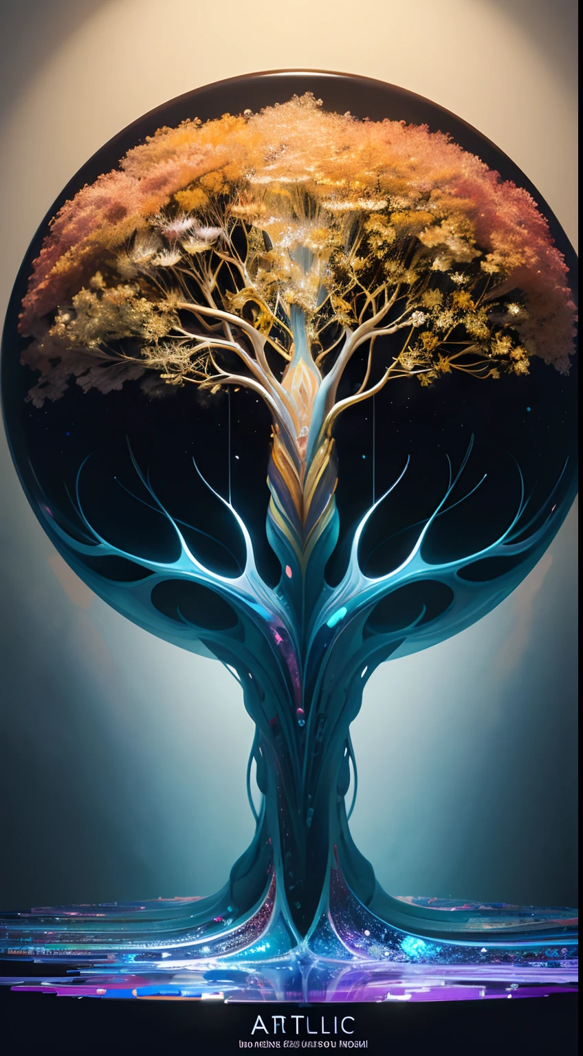 Beautiful symmetrical full body photo painted in oil with thick brushstrokes and wet paint, Fibonacci, golden ratio, melted wax, visible brushstrokes, surrounded by crystal spheres, 3D tessellation wireframe, neural graphic, neurons, tree of life, color, love, passion, oil on canvas, thick brushstrokes, insanely detailed, 8k uhd, masterpiece, artstation, surreal