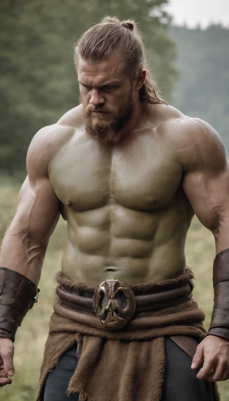 Viking + hulk Marvel super strong, muscular, ABS, 35mm lens, photography, ultra details, HDR, UHD,8K