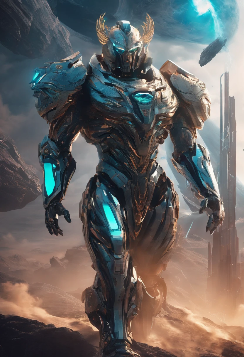 Masterpiece, best quality, detailed CG unity Greeks God Hades wearing in futuristic advance battling armour