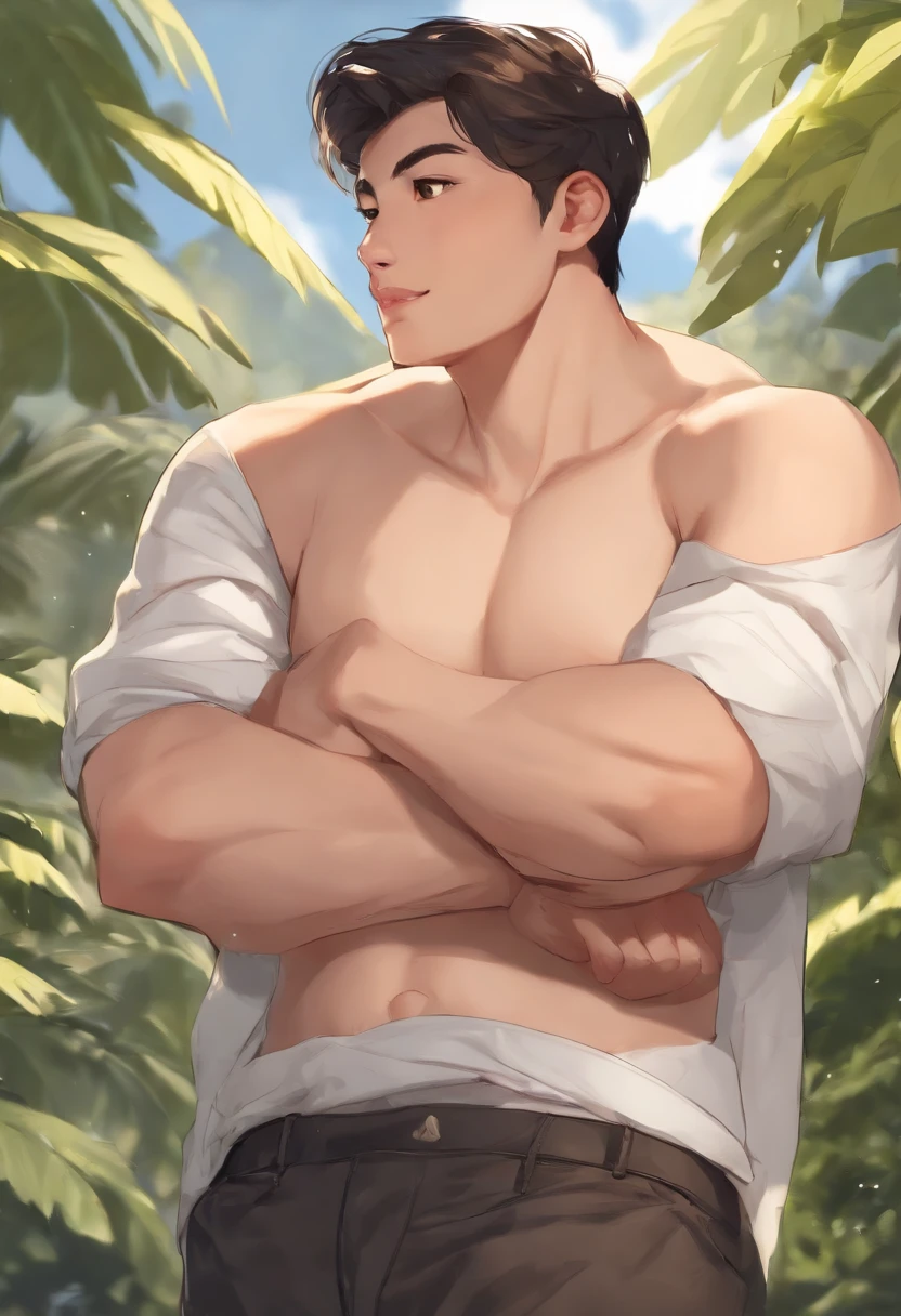 ((Masterpiece)), (best quality) (perfectly drawn belly), young, 1boy, male, man, big belly, (vore), 21 years old, prey struggling inside his belly, bulging, femboy, big thighs