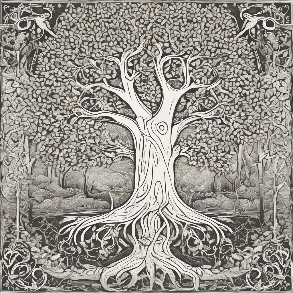 (ultra-detailed,photorealistic:1.37),vibrant colors,Celtic Tree of Life,beautifully detailed branches and roots,ornate Celtic knotwork,ancient symbolism,nature,harmony,serene atmosphere,majestic size,impressive appearance,ethereal lighting,fine brushstrokes,textured bark,natural elements,stunning green leaves,delicate balance of life,intricate patterns,spirituality and connection,imposing trunk,strong and sturdy,peaceful surroundings,tranquil energy,dream-like setting,mythical and mystical,dense forest background,sunlight filtering through branches,dappled shadows,magical aura,deep sense of history,rich cultural meaning,whispering winds and rustling leaves,dancing sunlight and gentle breezes,centuries of wisdom and folklore,profound connection between earth and sky.