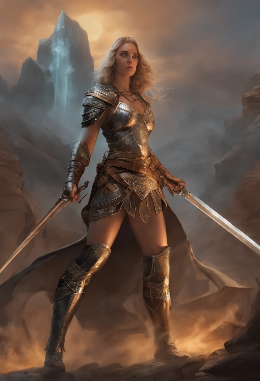 Comic Storyboard:1.8, comic strip_layout,"Young woman transforms into a heavily armed female warrior, holding a long sword, Fight monsters", anatomy correct,Metal armor,Fantasy, Ethereal, (isolation:1.1), (glaze:1.1), (reflective light:1.2), glass, polygon, ultra-detailliert, Convoluted, oil on canevas, Dry brush, (surrealism:1.1), (uneasy:1.1), Enhanced Detail., 32K ,hyper HD,Comic Style Panel Layout, Voice bubbles, english text, Hand-drawn audio stickers used in cartoons.