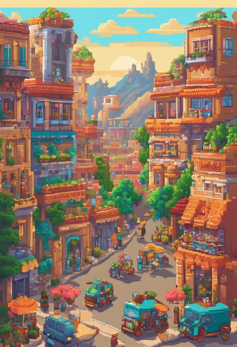 ultra-detailed, vivid colors, photorealistic, landscape, cityscape, beautiful architecture, bustling streets, vibrant culture, rich history, towering skyscrapers, colorful buildings, busy marketplaces, picturesque mountains in the background, palm trees, tropical climate, street vendors, people enjoying outdoor activities, lively music, flavorful cuisine, local art scene, warm and inviting atmosphere