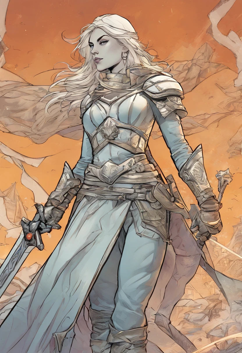 Comic Storyboard:1.8, comic strip_layout,"Young woman transforming into heavily armed female warrior, holding a long sword, Fight monsters", anatomy correct,Metal armor,Fantasy, Ethereal, (isolation:1.1), (glaze:1.1), (reflective light:1.2), glass, polygon, ultra-detailliert, Convoluted, oil on canevas, Dry brush, (surrealism:1.1), (uneasy:1.1), Enhanced Detail., 32K ,hyper HD,Comic Style Panel Layout, Voice bubbles, english text, Hand-drawn audio stickers used in cartoons.