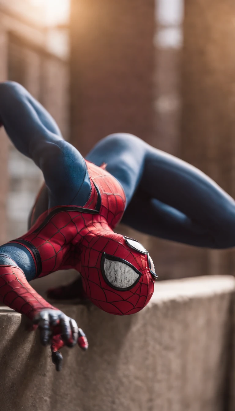 cat Spider-Man uper strong, muscular,