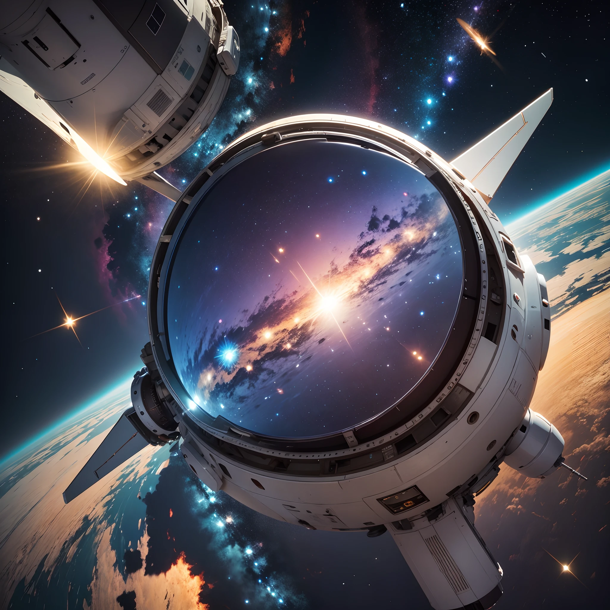Satellite in a space