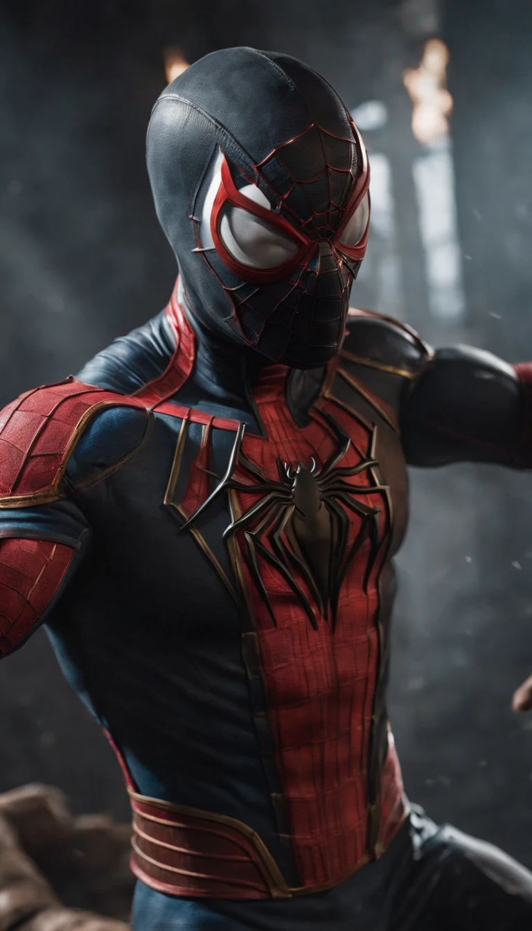 mortal kombat Spider-Man character concept super strong, muscular, ABS, 35mm lens, photography, ultra details, HDR, UHD, 8K