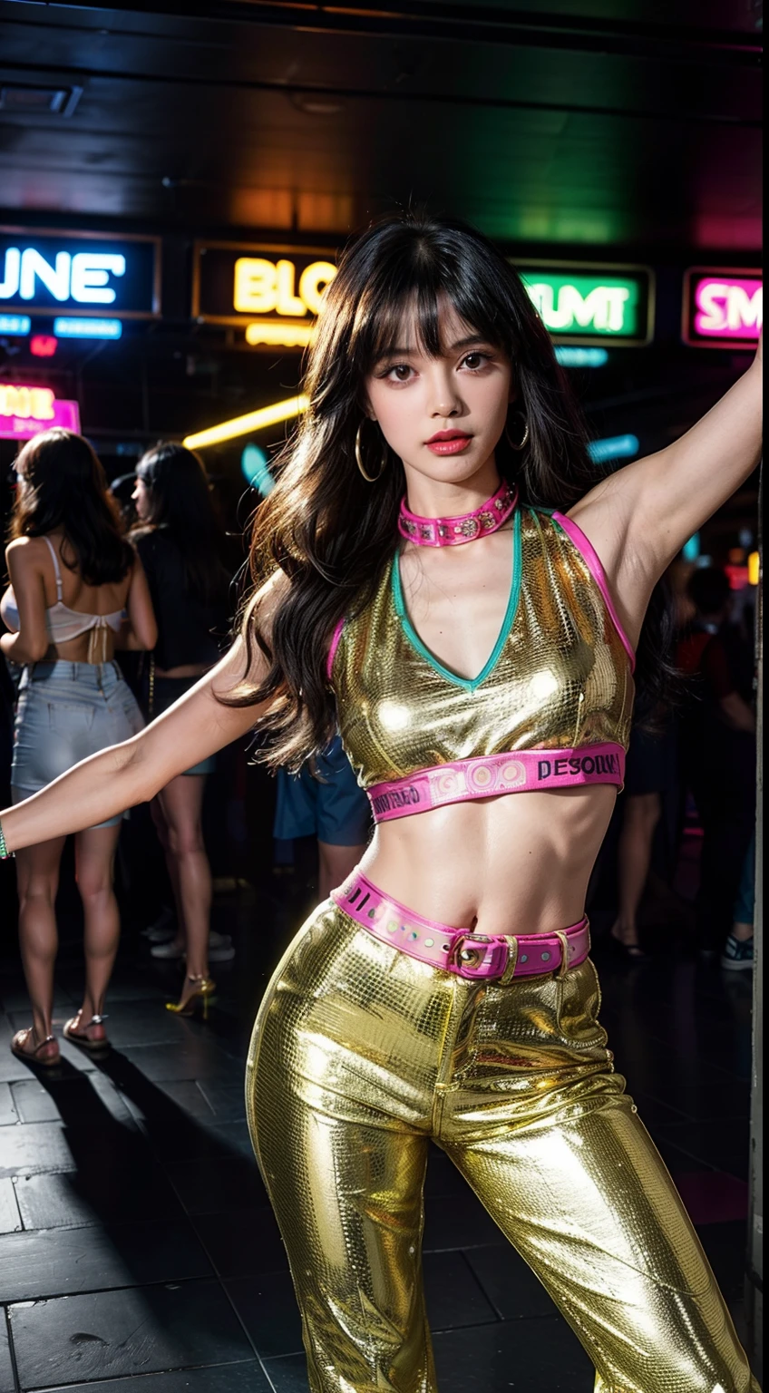 8kUHD, highly detailed natural skin, skin depressions, intricate details, (accurate anatomy body), (Photorealistic stick: 1.5), sharp focus, high quality and colorful, 1girl, a woman with a refreshing atmosphere, Beautiful face, detailed face, perfect proportions, big breasts, thin waist, navel, crotch gap, thighs, costumes of different colors and bright patterns, innovative fashion style, background is abstract and fantastic, colorful tones The space, dynamic movements and expressive poses, the effects of light and shadow are skillfully expressed, and the details of costumes, faces, and expressions are colorful, vividly artistic,
The overall atmosphere is refreshing, avant-garde painting, colorful tones, vivid, visually stimulating, arousing aesthetics, giving excitement and surprise to the viewer, avant-garde style, colorful colors, exhilarating atmosphere,