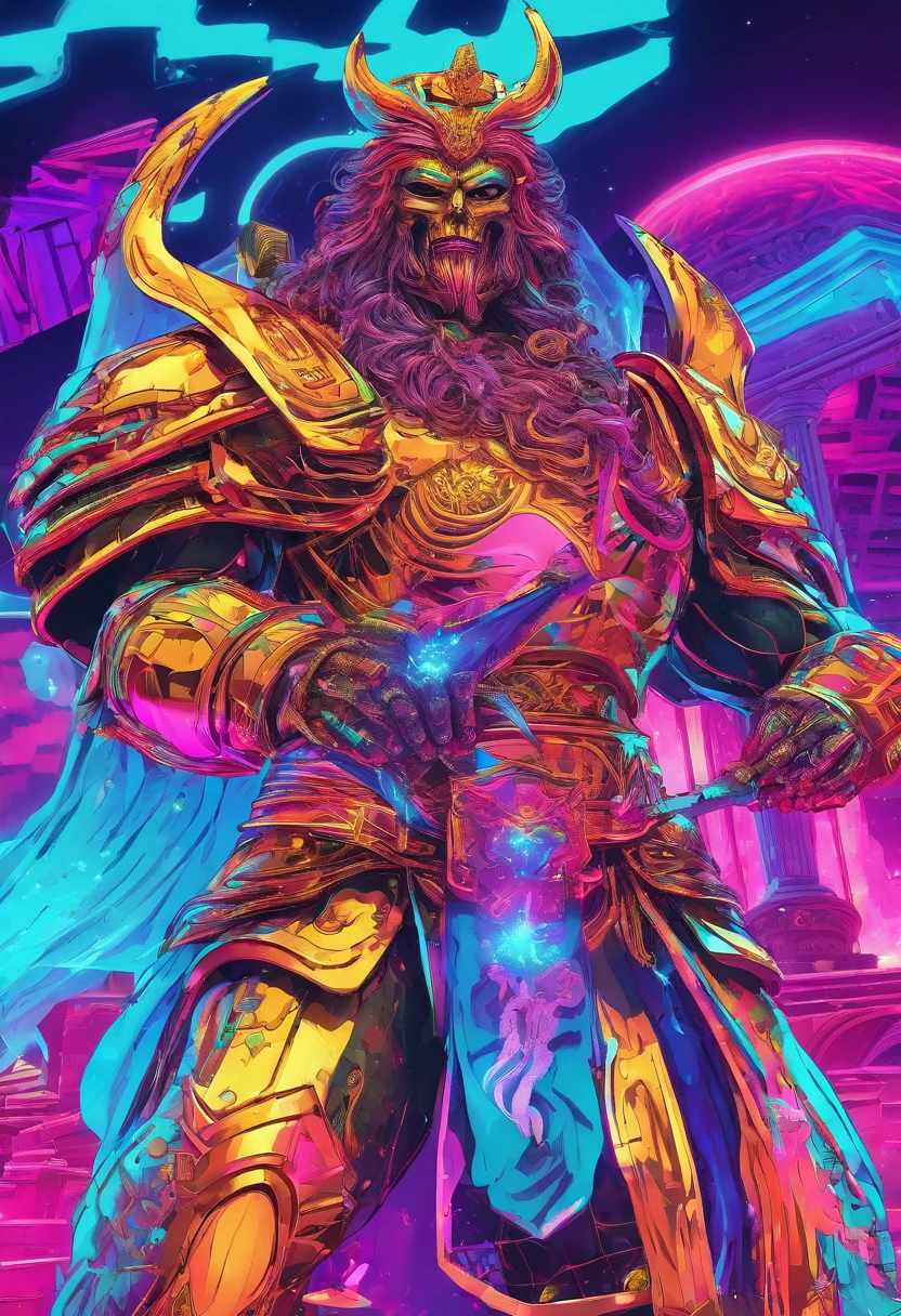 Masterpiece, best quality, detailed CG unity Greeks God Hades wearing in futuristic advance battling armour