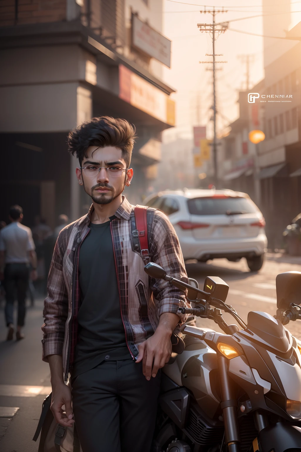 Change background cyber Pankh realistic face ultra real 8k boy