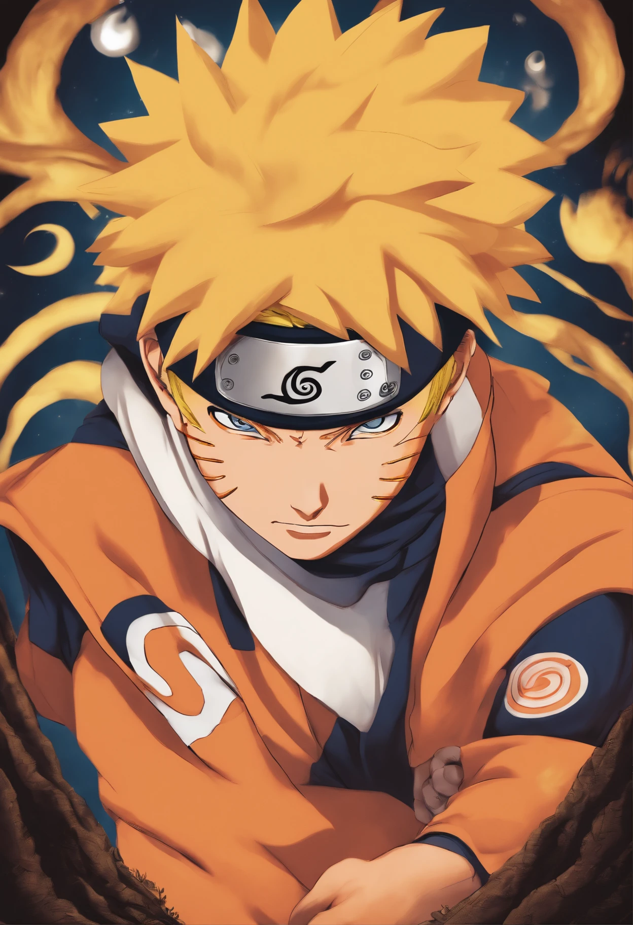 "Create a stunning movie poster inspired by Masashi Kishimoto's Naruto, Showing off the legendary Naruto Uzumaki in glory."
