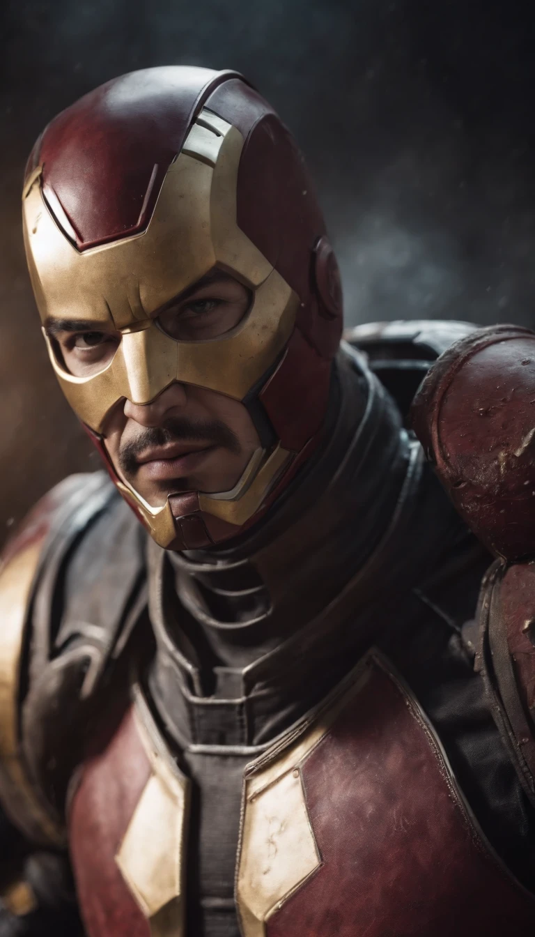 mortal kombat iron man character concept super strong, muscular, ABS, 35mm lens, photography, ultra details, HDR, UHD, 8K