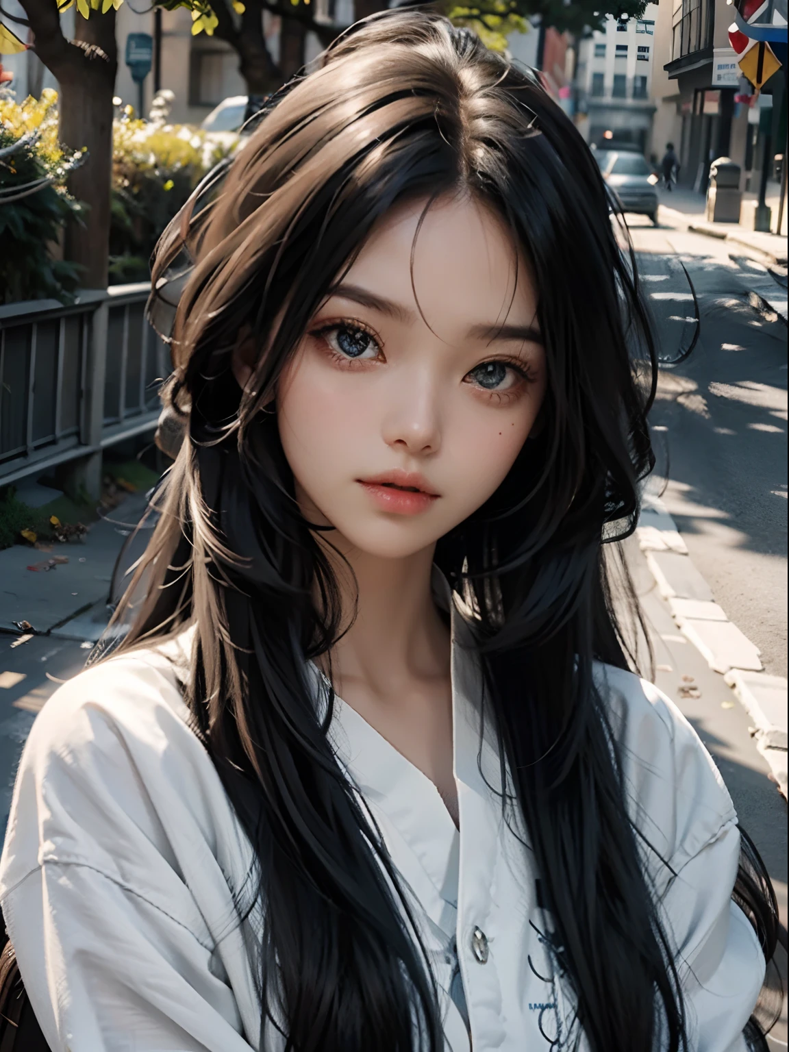 Technique of writing，Eyes Girl，realisticlying，So clear，Long hair，The eyes have been attentive for a long time，rays of sunshine，Unassuming