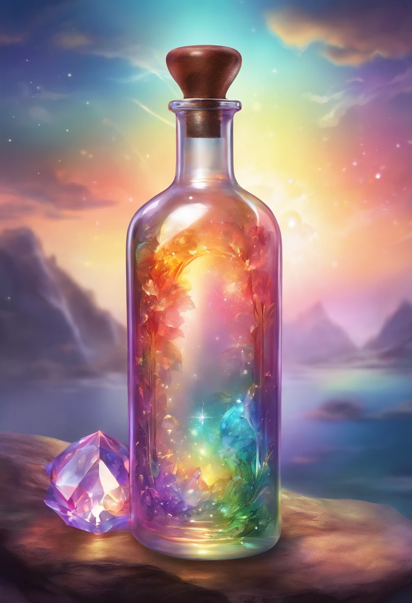 Rainbow iridescent swarovski bottle