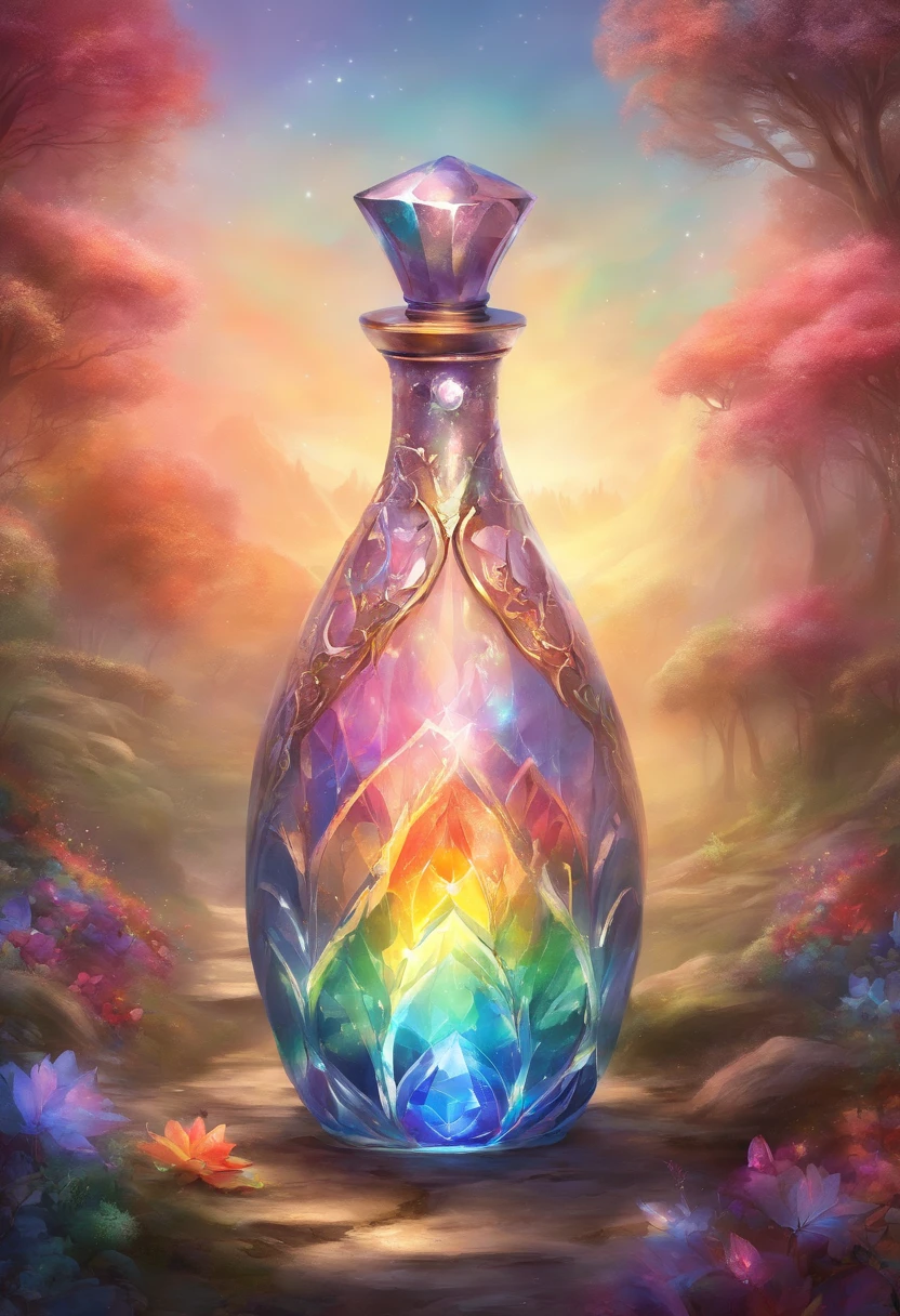 Rainbow iridescent swarovski bottle