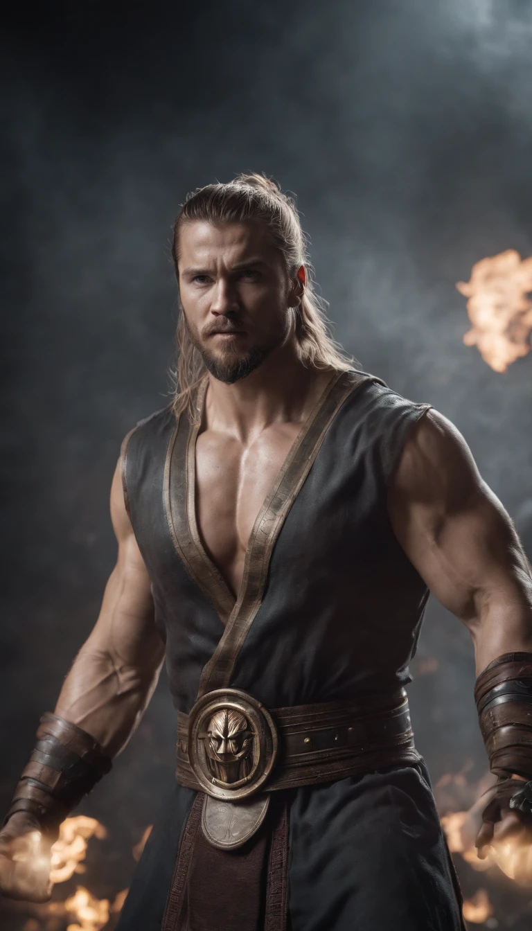 mortal kombat thor marvel character concept super strong, muscular, ABS, 35mm lens, photography, ultra details, HDR, UHD, 8K