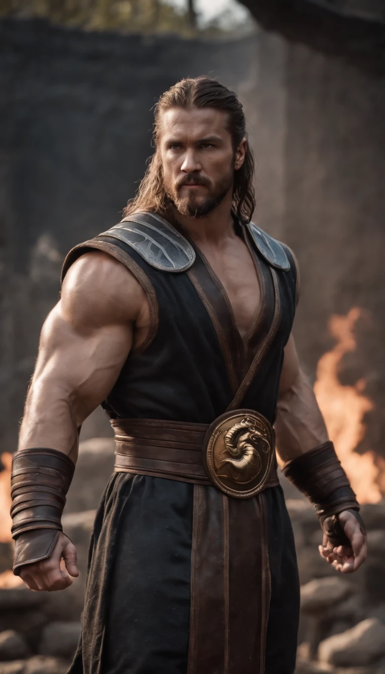 mortal kombat thor marvel character concept super strong, muscular, ABS, 35mm lens, photography, ultra details, HDR, UHD, 8K