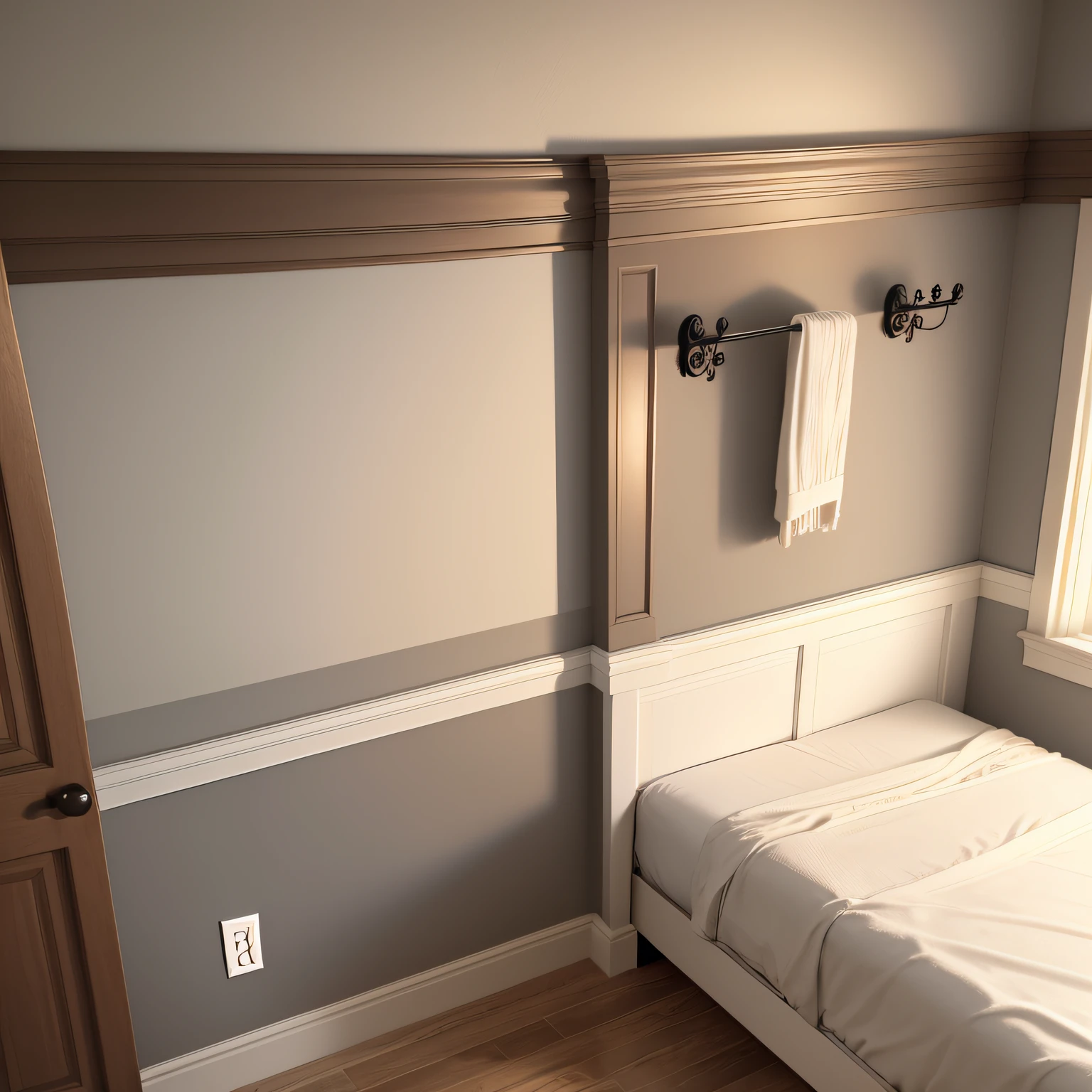 bedroom wainscoting with Cap Rail and Dado Rail
