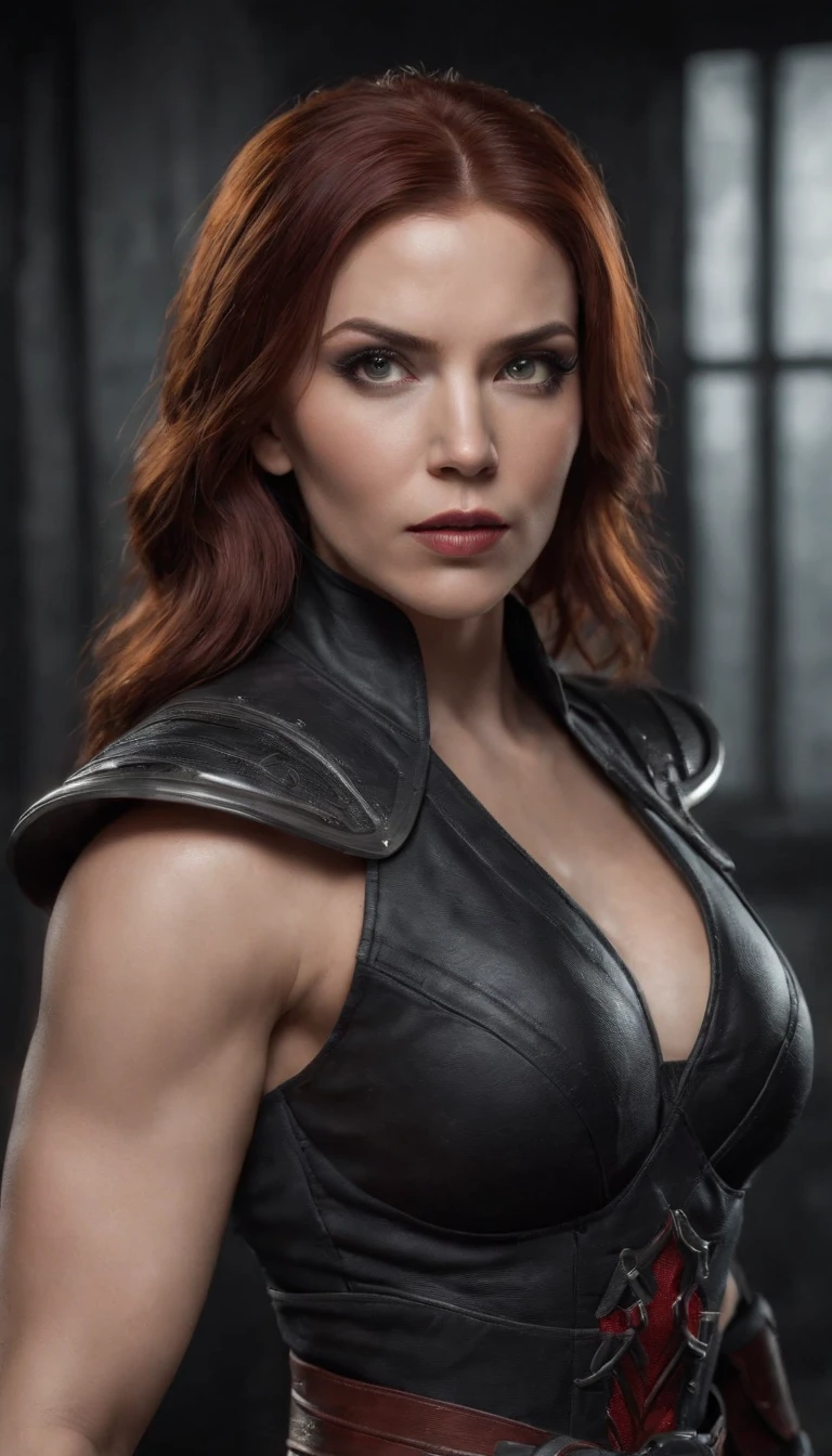 mortal kombat Black Widow character concept super strong, muscular, ABS, 35mm lens, photography, ultra details, HDR, UHD, 8K
