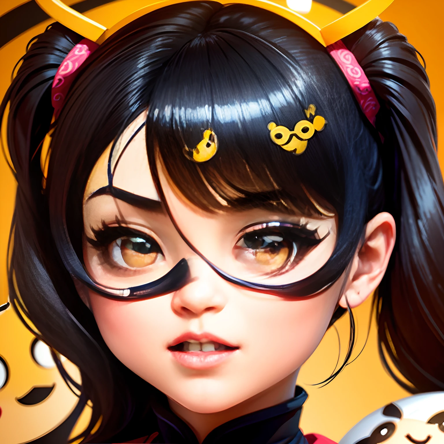 girl,bangs,emoji pack,16emoticons,emoji sheet,black strokes,disney style,chinoiserie,different emotions,multiple poss and expressions