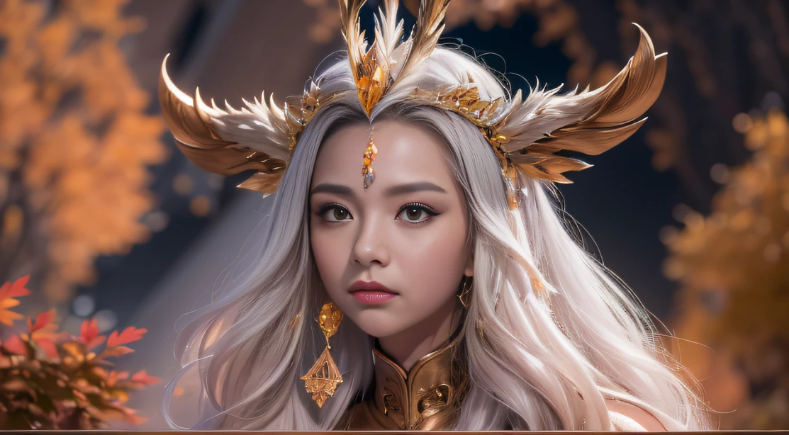 8K（tmasterpiece，k hd，hyper HD，32K）Long flowing black hair，National Canyon Park，Goddess of water control ，Silver bat copper deer（realisticlying：1.8），Flame dragon pattern robe，Pass the pink headdress，The leaves flutter，The canyon background is pure，Hold your head high，Be proud，The nostrils look at people， A high resolution， the detail，autumnal， RAW photogr， Sharp Re， Nikon D850 Film Stock Photo by Jefferies Lee 4 Kodak Portra 400 Camera F1.6 shots, Rich colors, ultra-realistic vivid textures, Dramatic lighting, Unreal Engine Art Station Trend, cinestir 800，Hold your head high，Be proud，The nostrils look at people