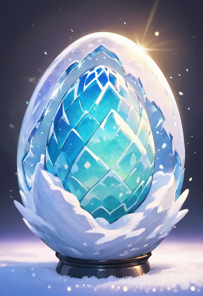 Snowy winter crystalized luminescent dragon egg