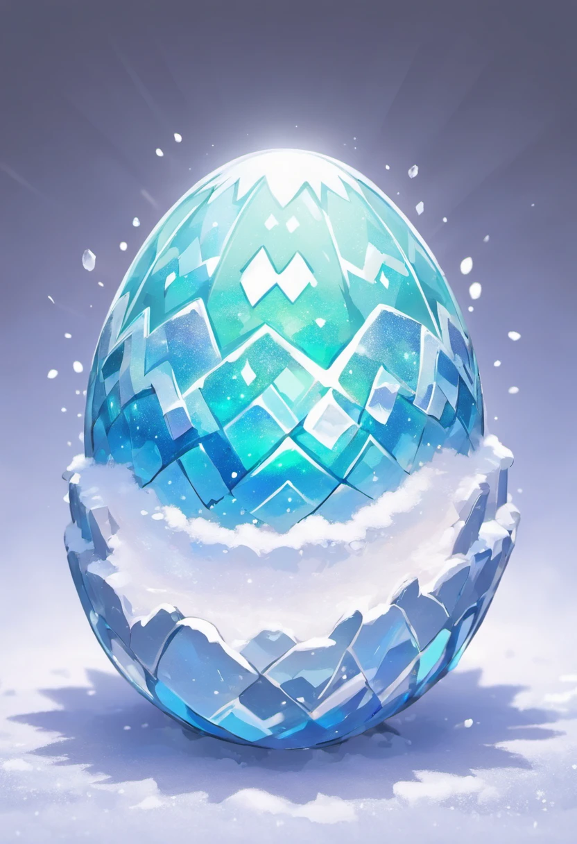 Snowy winter crystalized luminescent dragon egg