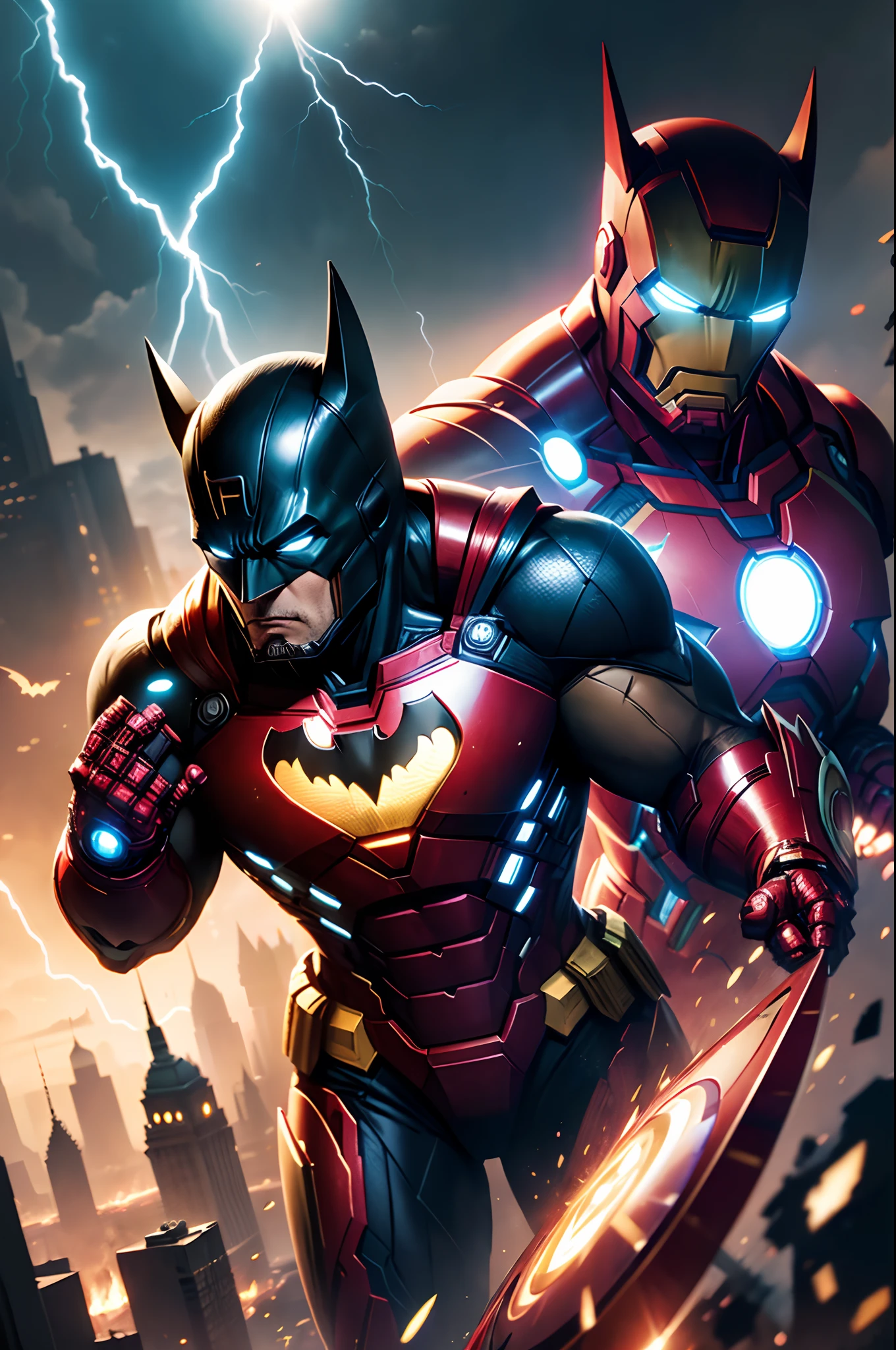 Batman, iron man, superman, hulk, Thor,