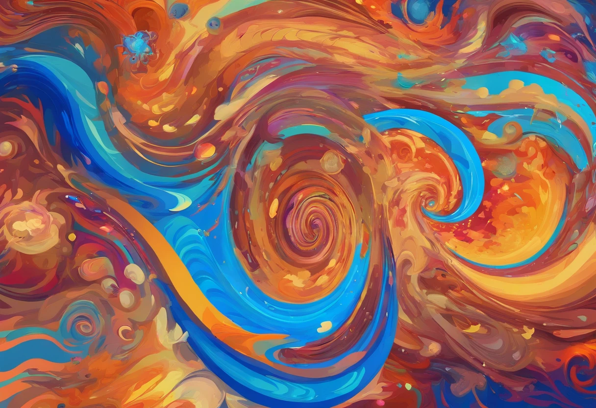 Sonic Thrust, brown sandys, blue swirls of water and galaxies, best quality, masterpiece