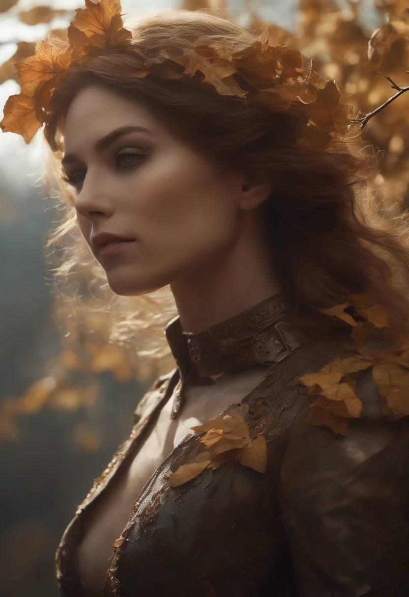 gorgeous undressed cyborg in dry flowers, boke diadem,, damaged suit, dameged mask, cracked glass, scratche screen,damned lands,yule heaven, forgotten person,8k resoultion, cinematic style digital art render with mechanical and futuristic details, Sci-Fi, hyper realistic , post apocalyptic, damaged, surreal,surreal, withered nature, withered plants and leaves , dried , sunset,blurred environment background, (perfectly shaped eyes:0.8), portrait, digital art, concept art, post processed, dynamic lighting, (painted by bochen and wlop, stylized by nixeu and greg rutkowski), trend on pixiv, perfect composition, cinematic, majestic, detailed, sharp details, sharp focus, perfect anatomy, shiny, masterpiece, award-winning photography, fine-tuning face, masterpiece, art by yoshiyuki sadamoto and matt banning