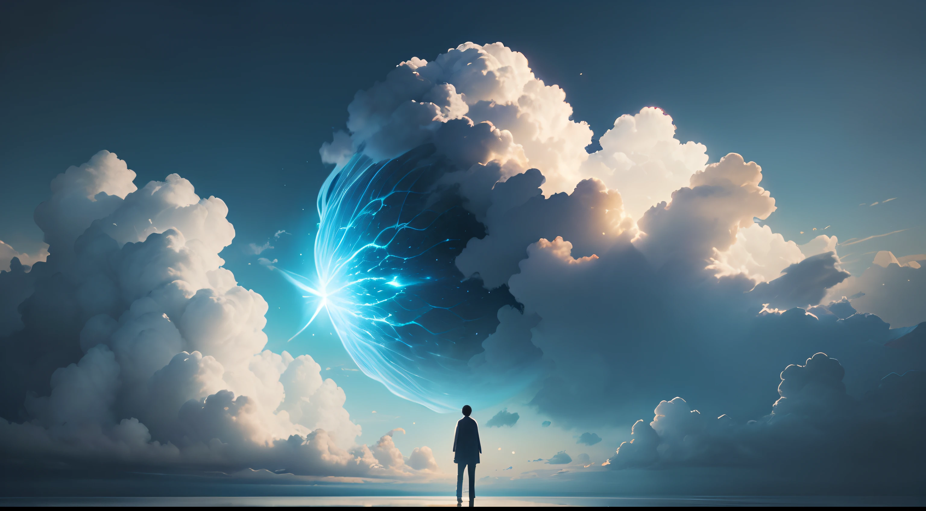 Show a person with a cloud of imagination surrounding them, representing "Understanding." Beside them, another person has a clear and open mind, symbolizing "Perception." Both individuals are looking at the same scene, but one sees it through the filter of imagination, while the other sees it as it is.
