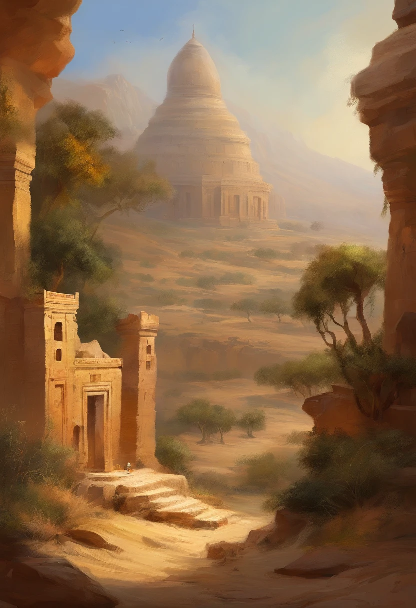 Ancient Pari,—Width 672, landscape artwork, environment design illustration, scenery art detailed, Seaside view, concept-art, 4k highly detailed digital art, 4 k digital painting, 4k digital painting, stunning digital illustration, Desert background, digital painting concept art, Detailed digital painting